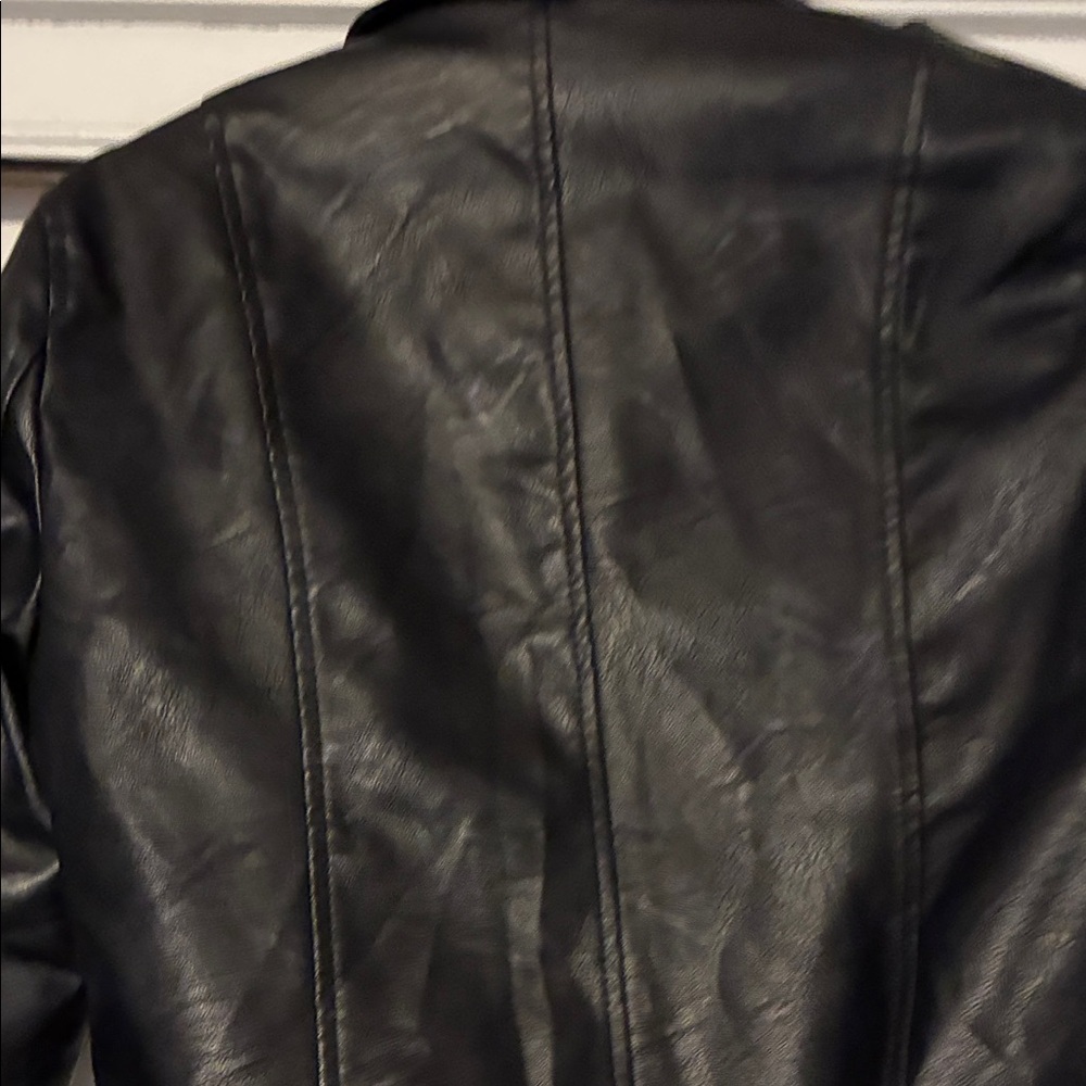 Love Tree Black Faux Leather Biker Jacket - Picture 5 of 6